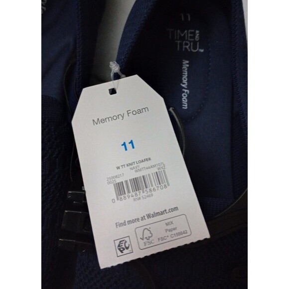 NWT Time and Tru Navy Blue Knit Loafers Size 11 - Picture 9 of 9